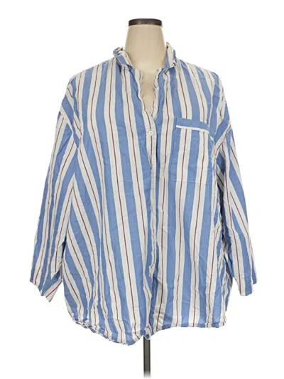 Pre-owned Old Navy 3/4 Sleeve Button Down Shirt In Blue