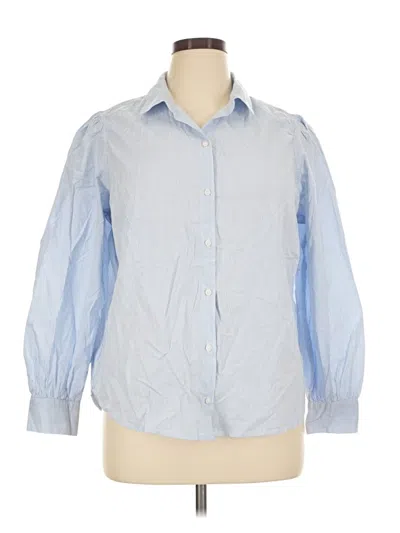 Pre-owned Old Navy 3/4 Sleeve Button Down Shirt In Blue