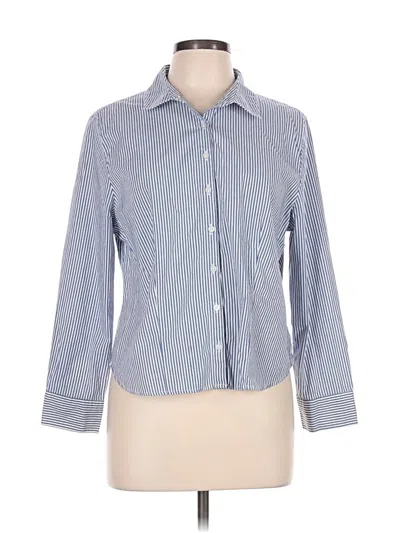 Pre-owned Old Navy 3/4 Sleeve Button Down Shirt In Blue