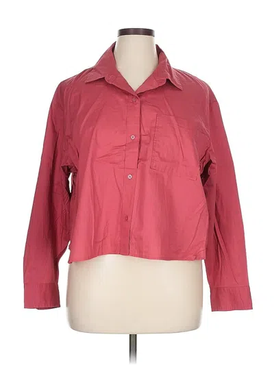 Pre-owned Old Navy 3/4 Sleeve Button Down Shirt In Burgundy