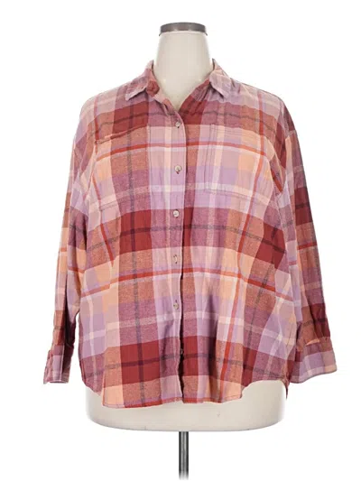 Pre-owned Old Navy 3/4 Sleeve Button Down Shirt In Burgundy