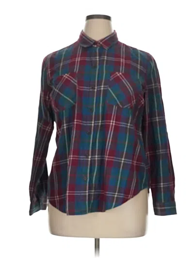 Pre-owned Old Navy 3/4 Sleeve Button Down Shirt In Burgundy