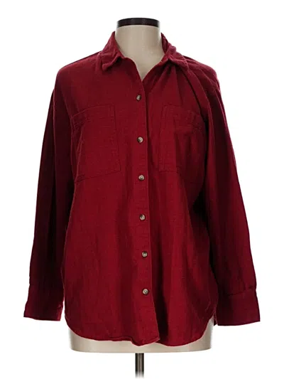 Pre-owned Old Navy 3/4 Sleeve Button Down Shirt In Burgundy