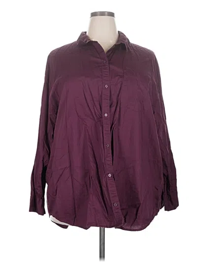 Pre-owned Old Navy 3/4 Sleeve Button Down Shirt In Burgundy