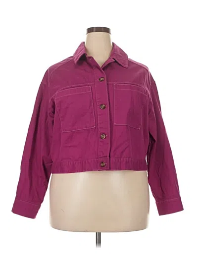 Pre-owned Old Navy 3/4 Sleeve Button Down Shirt In Burgundy