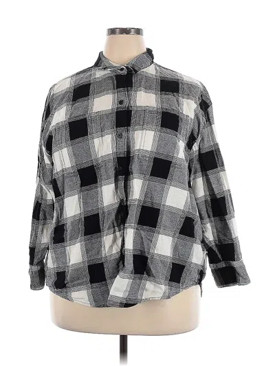 Pre-owned Old Navy 3/4 Sleeve Button Down Shirt In Gray