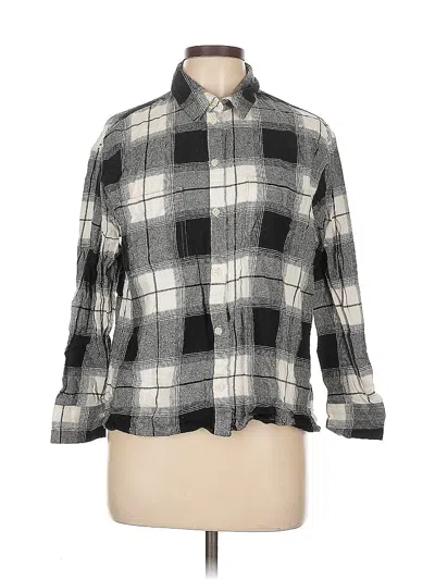 Pre-owned Old Navy 3/4 Sleeve Button Down Shirt In Gray