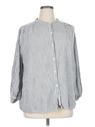 Pre-owned Old Navy 3/4 Sleeve Button Down Shirt In Gray