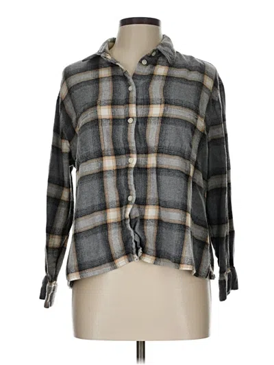 Pre-owned Old Navy 3/4 Sleeve Button Down Shirt In Gray