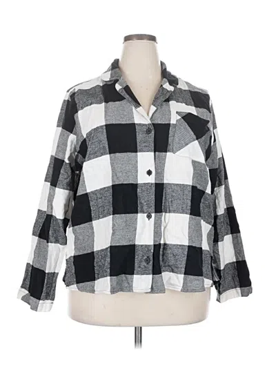 Old Navy 3/4 Sleeve Button Down Shirt In Gray