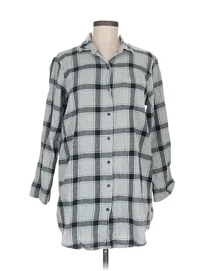 Pre-owned Old Navy 3/4 Sleeve Button Down Shirt In Gray
