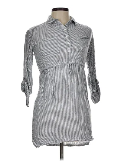 Pre-owned Old Navy 3/4 Sleeve Button Down Shirt In Gray