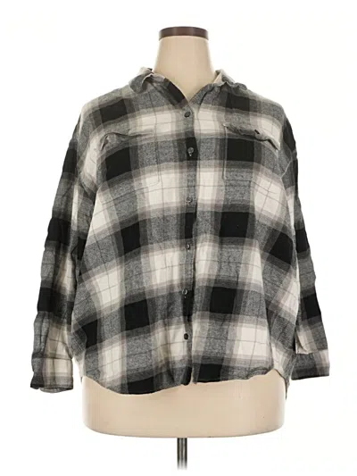 Pre-owned Old Navy 3/4 Sleeve Button Down Shirt In Gray