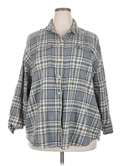 Pre-owned Old Navy 3/4 Sleeve Button Down Shirt In Gray