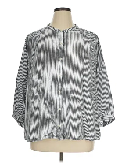 Pre-owned Old Navy 3/4 Sleeve Button Down Shirt In Gray