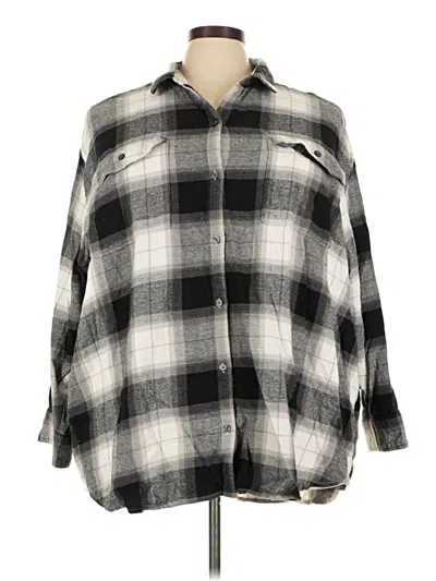 Pre-owned Old Navy 3/4 Sleeve Button Down Shirt In Gray