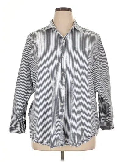 Pre-owned Old Navy 3/4 Sleeve Button Down Shirt In Gray