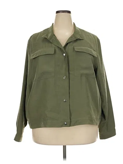 Pre-owned Old Navy 3/4 Sleeve Button Down Shirt In Green