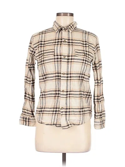 Pre-owned Old Navy 3/4 Sleeve Button Down Shirt In Ivory