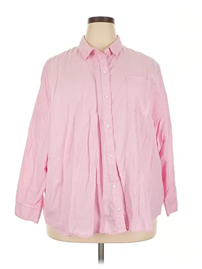 Pre-owned Old Navy 3/4 Sleeve Button Down Shirt In Pink
