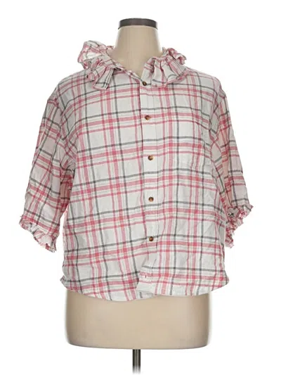 Pre-owned Old Navy 3/4 Sleeve Button Down Shirt In Pink