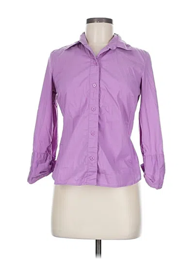 Pre-owned Old Navy 3/4 Sleeve Button Down Shirt In Purple