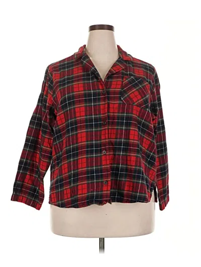 Pre-owned Old Navy 3/4 Sleeve Button Down Shirt In Red