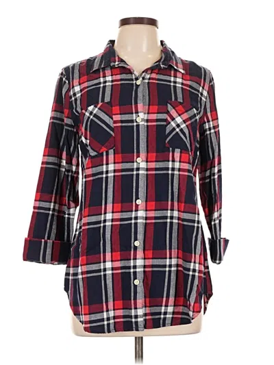 Pre-owned Old Navy 3/4 Sleeve Button Down Shirt In Red