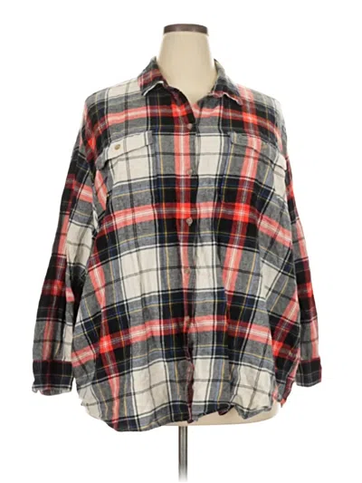 Pre-owned Old Navy 3/4 Sleeve Button Down Shirt In Red
