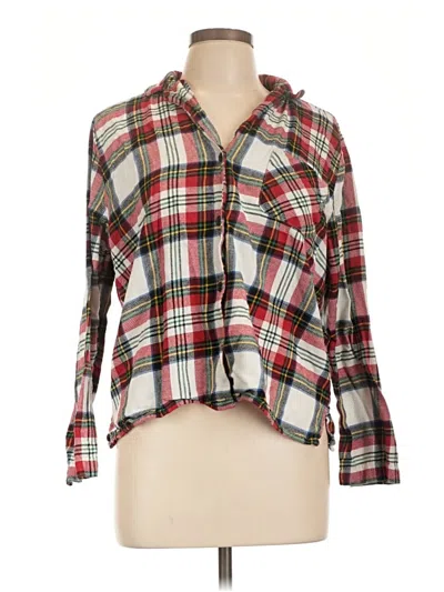 Pre-owned Old Navy 3/4 Sleeve Button Down Shirt In Red