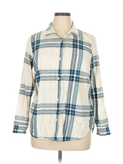 Pre-owned Old Navy 3/4 Sleeve Button Down Shirt In White