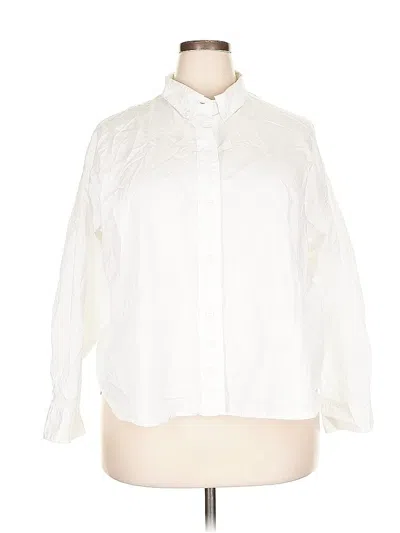 Pre-owned Old Navy 3/4 Sleeve Button Down Shirt In White