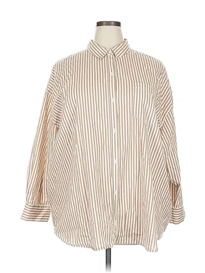 Pre-owned Old Navy 3/4 Sleeve Button Down Shirt In White