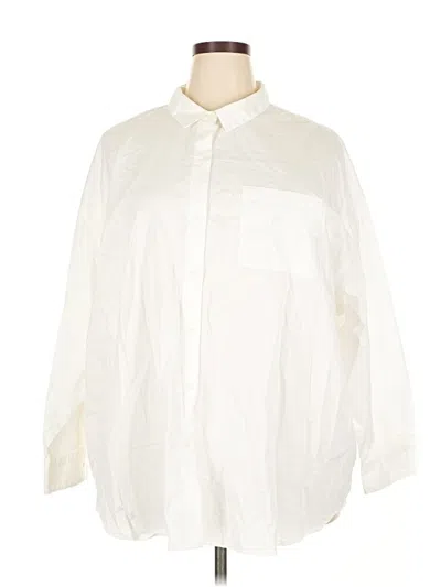 Pre-owned Old Navy 3/4 Sleeve Button Down Shirt In White