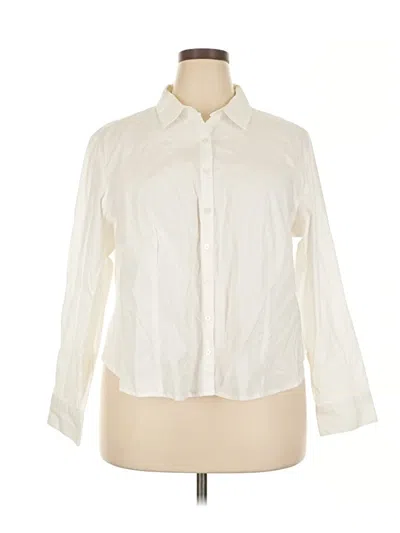 Old Navy 3/4 Sleeve Button Down Shirt In White