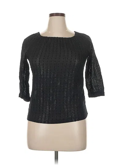 Pre-owned Old Navy 3/4 Sleeve Top Black Boatneck Tops