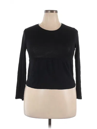 Pre-owned Old Navy 3/4 Sleeve Top Black Crew Neck Tops