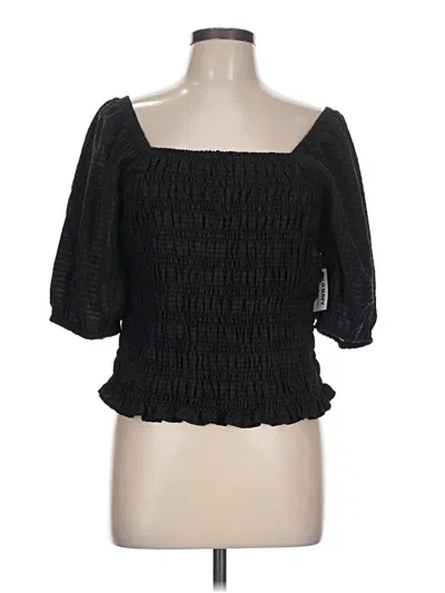 Old Navy 3/4 Sleeve Top Black Square Neckline Tops