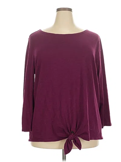 Pre-owned Old Navy 3/4 Sleeve Top Burgundy Boatneck Tops