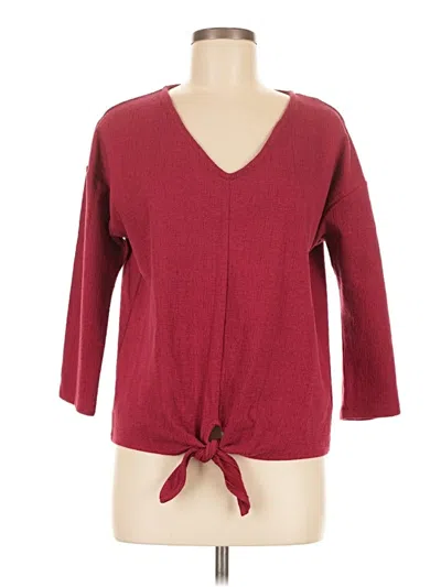 Pre-owned Old Navy 3/4 Sleeve Top Burgundy V Neck Tops