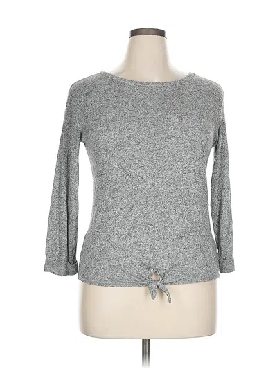 Pre-owned Old Navy 3/4 Sleeve Top Gray Boatneck Tops