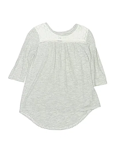 Pre-owned Old Navy Kids' 3/4 Sleeve Top Gray Keyhole Neckline Tops