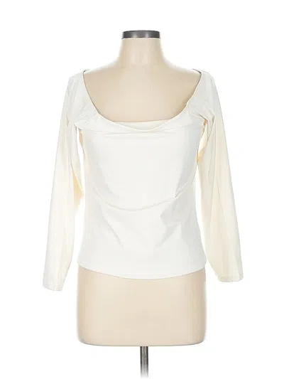 Pre-owned Old Navy 3/4 Sleeve Top Ivory Scoop Neck Tops In White