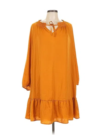 Pre-owned Old Navy 3/4 Sleeve Top Orange Keyhole Neckline Tops