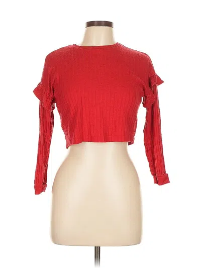 Pre-owned Old Navy 3/4 Sleeve Top Red Sweetheart Neckline Tops