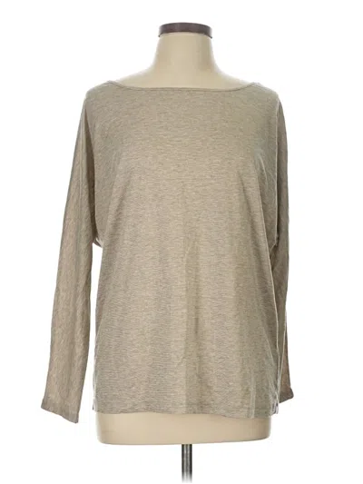 Pre-owned Old Navy 3/4 Sleeve Top Tan Boatneck Tops In Brown