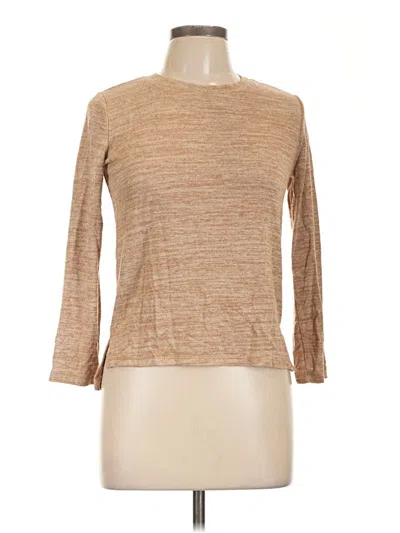 Pre-owned Old Navy 3/4 Sleeve Top Tan Crew Neck Tops