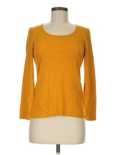 Pre-owned Old Navy 3/4 Sleeve Top Yellow Scoop Neck Tops