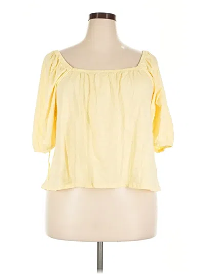 Old Navy 3/4 Sleeve T-shirt In Yellow