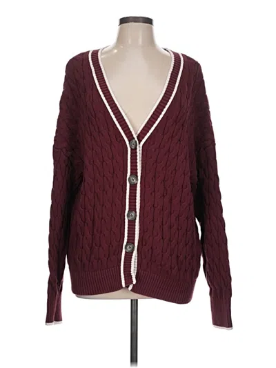 Pre-owned Old Navy Cardigan Sweater In Burgundy